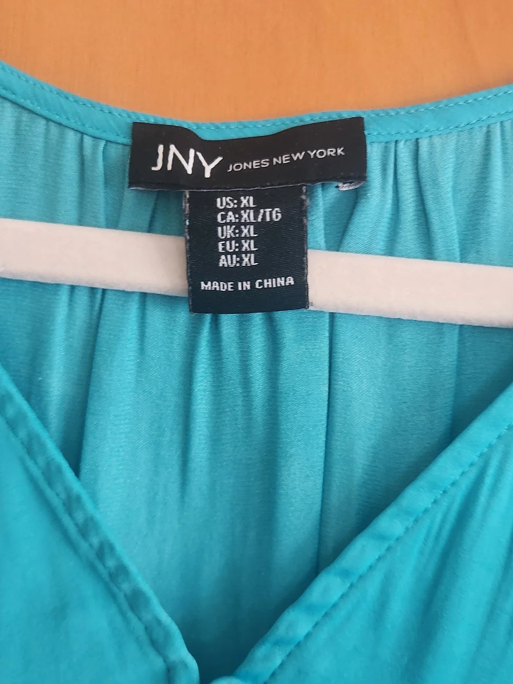 Jones New York Teal and Light Pink V-Neck Button Tunics - Picture 5 of 7